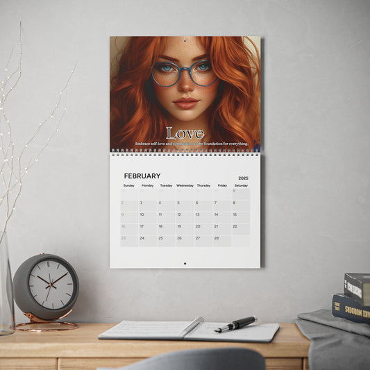 Empowering Affirmation Calendar 2025  Inspirational Art of Beautiful Women