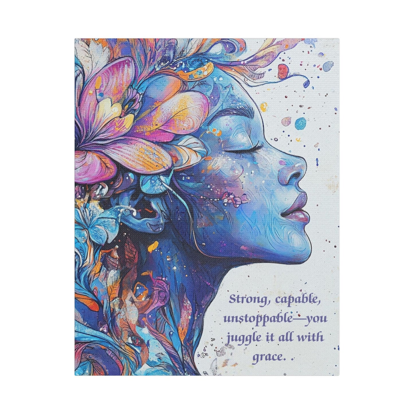 Strong, Capable, Unstoppable" Inspirational Canvas Wall Art – Vibrant Empowerment Art