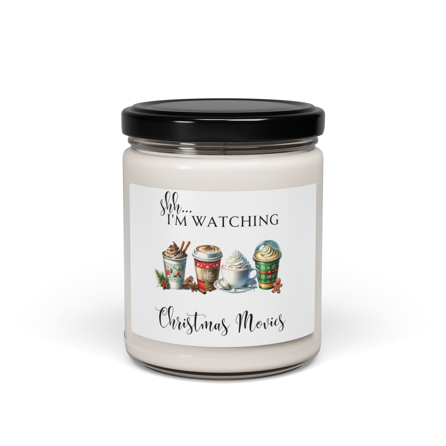 Soy Candle, Christmas Movie Night, Winter Drinks Candle, Holiday Candle, Cozy Candle, Gift for Movie Lover, Scented Candle