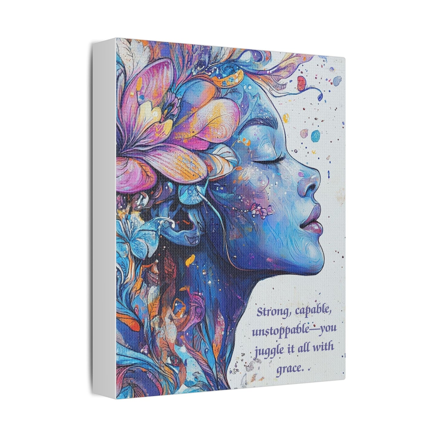 Strong, Capable, Unstoppable" Inspirational Canvas Wall Art – Vibrant Empowerment Art