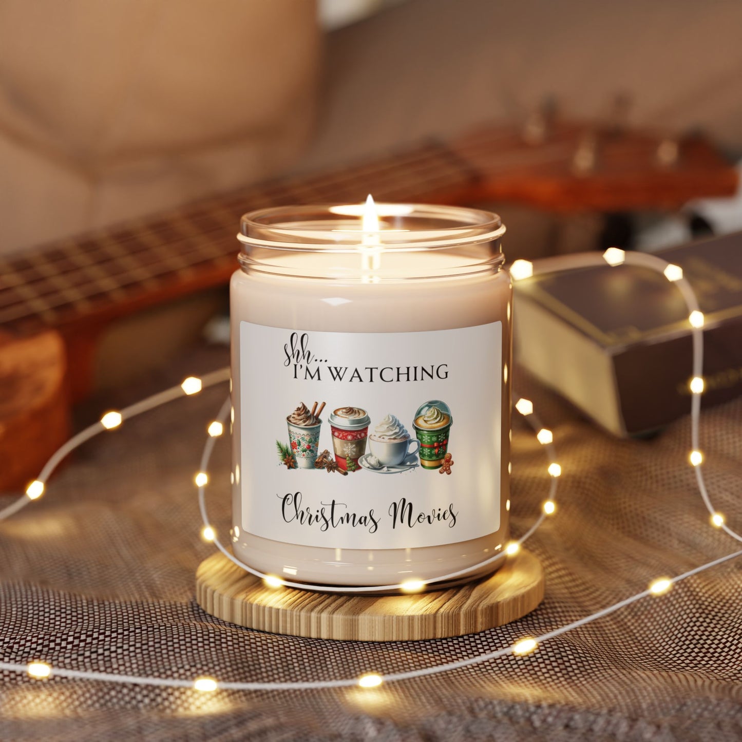 Soy Candle, Christmas Movie Night, Winter Drinks Candle, Holiday Candle, Cozy Candle, Gift for Movie Lover, Scented Candle