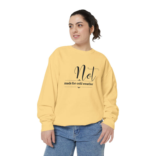 Not Made for Cold Weather Sweatshirt | Cozy and Funny Unisex Crewneck | Snuggly Shark Studios | Relaxed Fit, Unique Slogan Gift