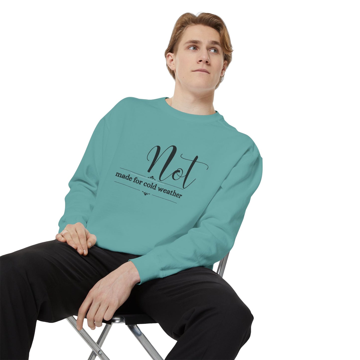 Not Made for Cold Weather Sweatshirt | Cozy and Funny Unisex Crewneck | Snuggly Shark Studios | Relaxed Fit, Unique Slogan Gift