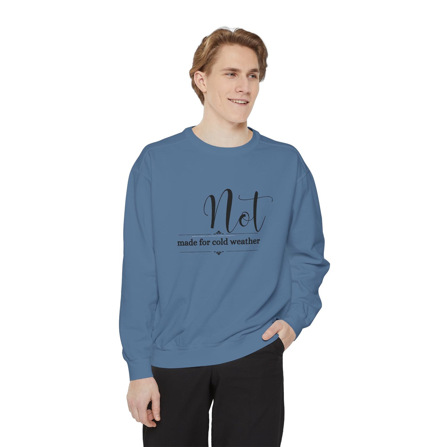 Not Made for Cold Weather Sweatshirt | Cozy and Funny Unisex Crewneck | Snuggly Shark Studios | Relaxed Fit, Unique Slogan Gift